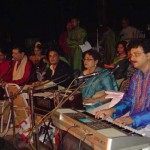 The vocalists backstage at Rabindra Sadan, Kolkata completing the Shapmochon Tour 2008. Shapmochon presented by Bhowanipore Baikali Association, led by Pramita Mallick