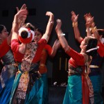 Dancers performing part of 'Brikkhoropon' – the tree planting ceremony